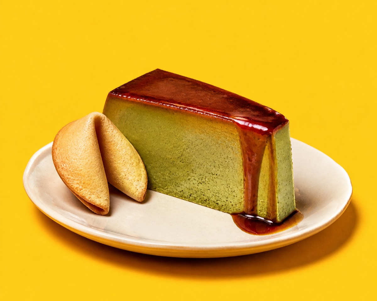 Flan de Té Verde — silky matcha flan with a burnt-sugar top